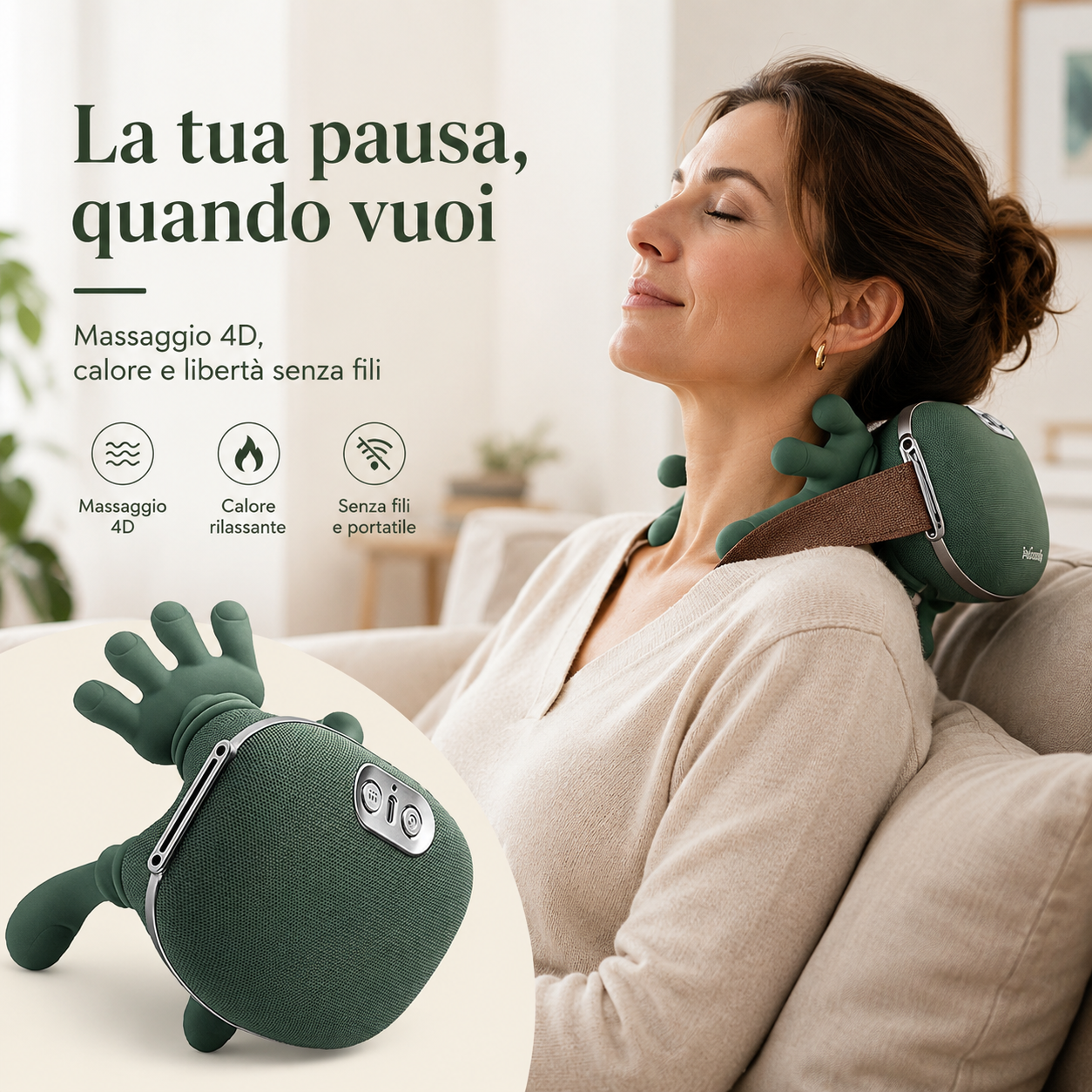 CerviZen™ – Massaggiatore 4D Senza Fili con Calore