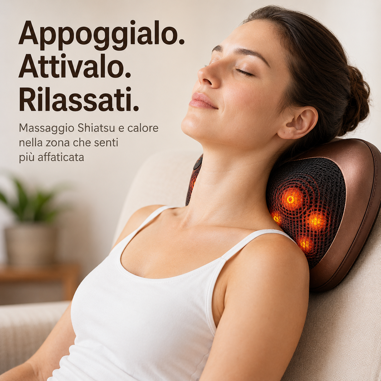 RilassaPro™ – Massaggiatore Shiatsu 4D per Collo, Spalle e Schiena