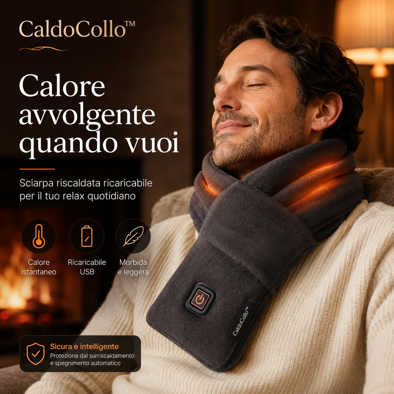 CaldoCollo™ – Sciarpa Riscaldata Ricaricabile