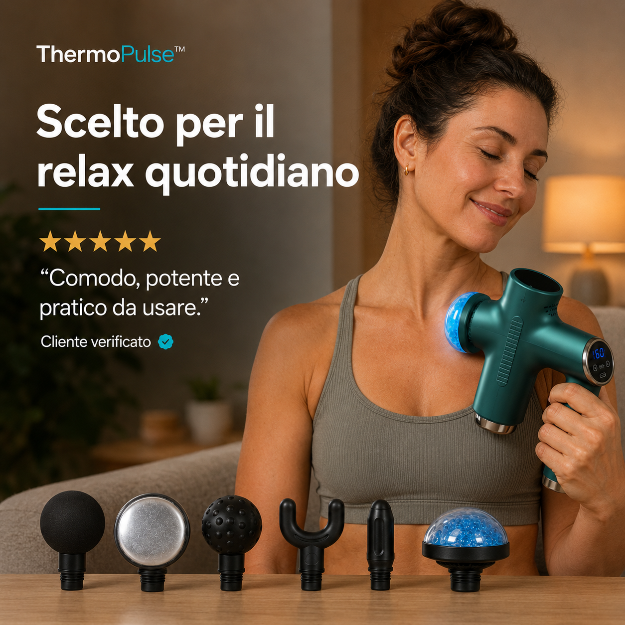 ThermoPulse™ – Pistola Massaggiante con Tecnologia Caldo e Freddo
